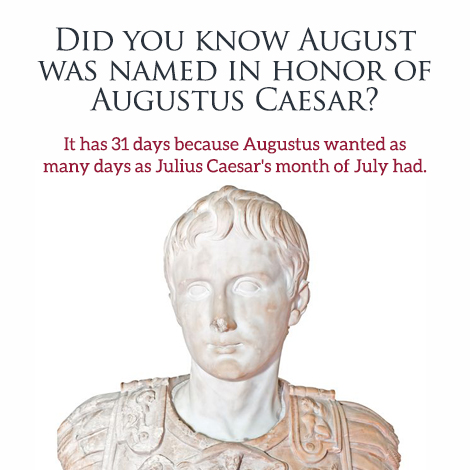 August: Named in honor of Augustus Caesar
